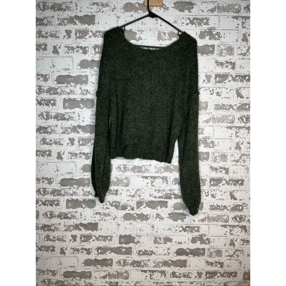 Lulus | women dark green knitted sweater - Picture 7 of 9